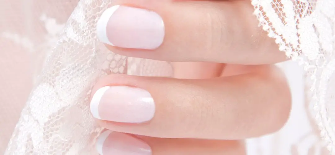 Milky white nails with white tips